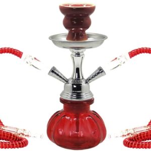 Narghilè , 2 tubi di vetro, 25 cm